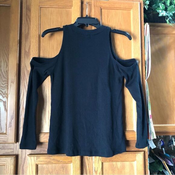 LNA Choker Cut Out Ribbed Cold Shoulder Pullover Sweater Black - XS - Picture 7 of 12